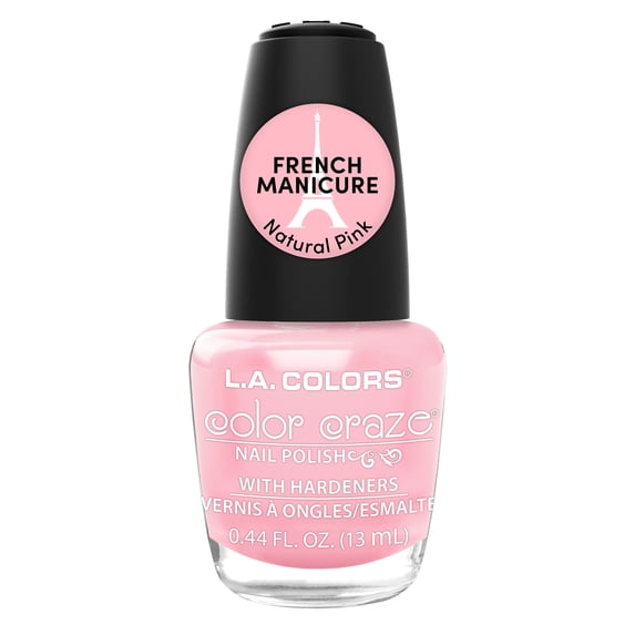 L.A. COLORS Color Craze Nail Polish, French Manicure, Natural Pink, 0.44 fl oz