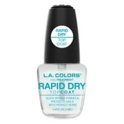 L.A. COLORS Color Craze Nail Polish, Rapid Dry Topcoat Treatment, Clear, 0.44 fl oz