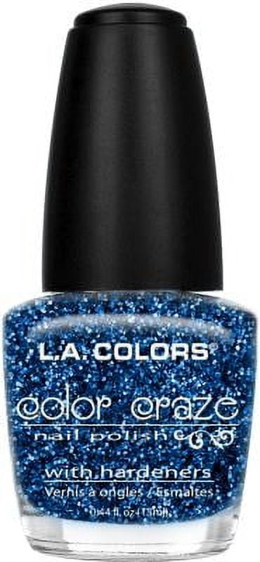 L.A. COLORS Color Craze Nail Polish with Hardeners, Aqua Crystals, 0.44 ...