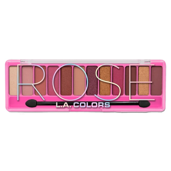 L.A. COLORS Color Vibe 12 Color Eyeshadow Palette, Ultra-Buttery & Vibrant, Rose, 0.30 oz
