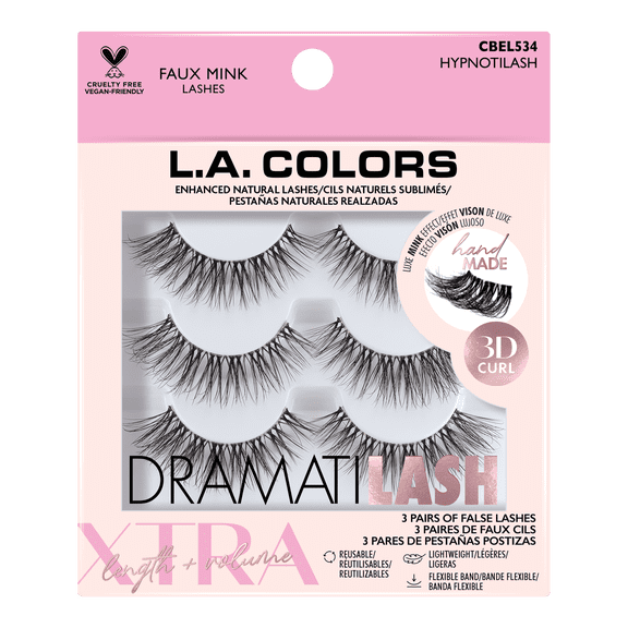 L.A. COLORS DRAMATILASH Multi-Pack Kit, Hypnotilash, 3 Pairs