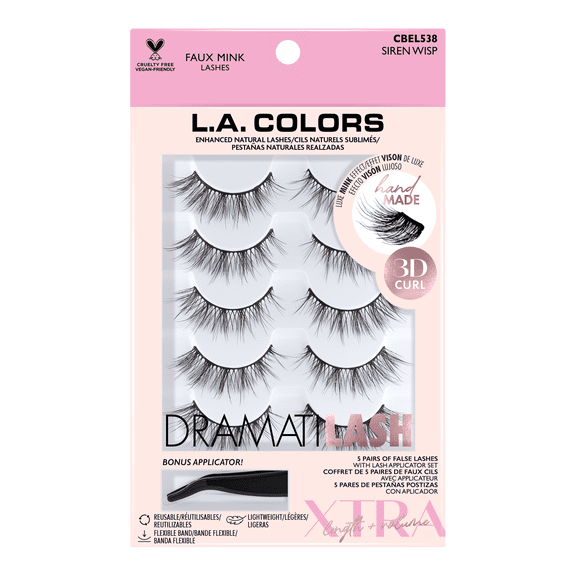 L.A. COLORS DRAMATILASH Multi-Pack Kit, Siren Wisp, 5 Pairs