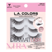 L.A. COLORS DRAMATILASH Multi-Pack Kit, Soft Gaze, 3 Pairs