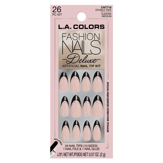 L.A. COLORS Deluxe Nail Tip, Double Take, 26 Piece