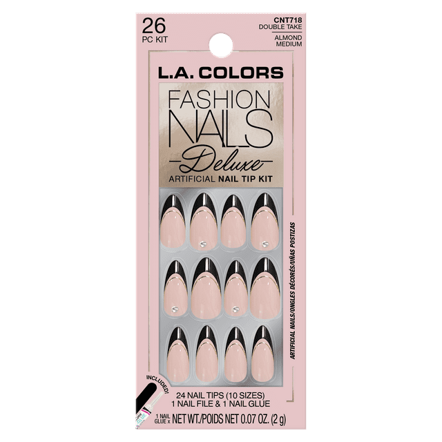 L.A. COLORS Deluxe Nail Tip, Double Take, 26 Piece