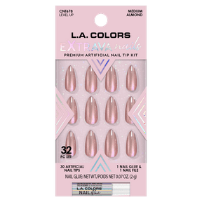 L.A. COLORS Extrava Long lasting flexilbe Nail Tip, Level Up, 32 Piece