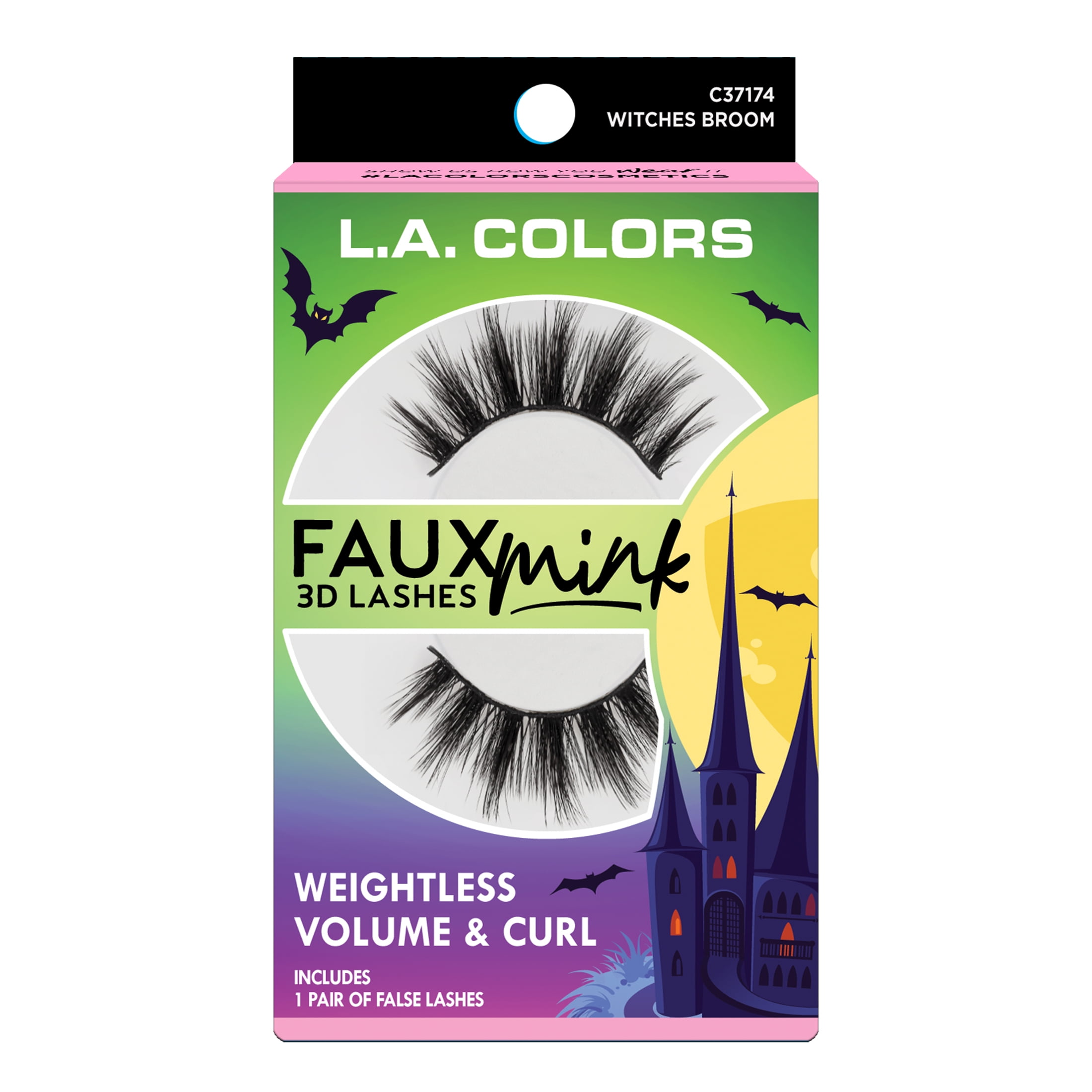 L.A. COLORS Eyelash, 3D Faux Mink, Witches Broom, 1 pair