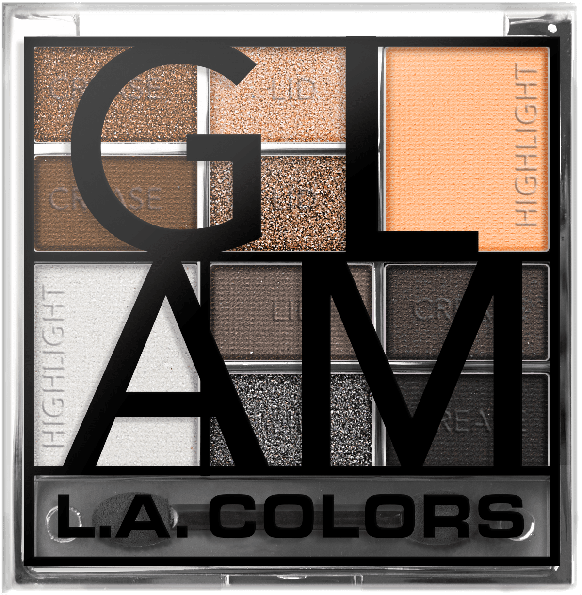 L.A. COLORS 10 Color Eyeshadow Palette, Glam, Matte Makeup