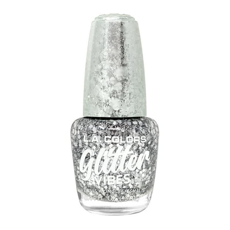 L.A. COLORS Glitter Vibes Nail Poilsh, Highkey, 0.44 fl oz