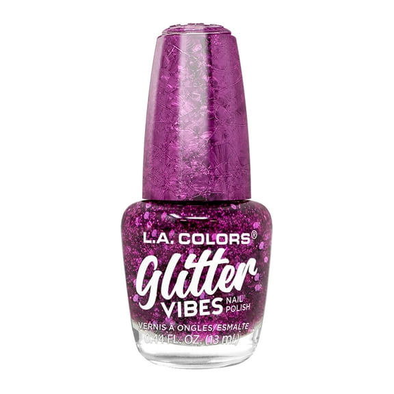 L.A. COLORS Glitter Vibes Nail Polish, City Girl, 0.44 fl oz