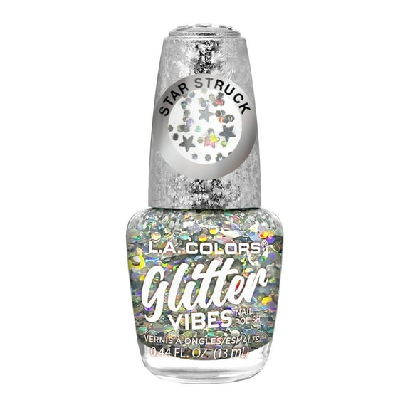 L.A. COLORS Glitter Vibes Nail Polish, Star Struck, 0.44 fl oz