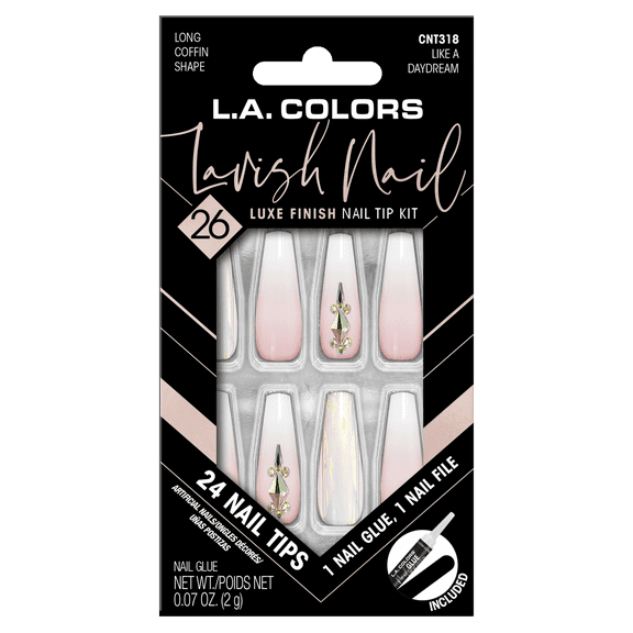 L.A. COLORS Lavish Flexible Nail Tip, Daydream, 26 Piece