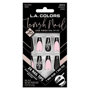 L.A. COLORS Lavish Nail Tips Midnight Soiree - 26 Piece Set