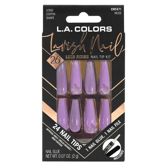 L.A. COLORS Lavish Nail Tips, Nails Muse, 26 Pieces