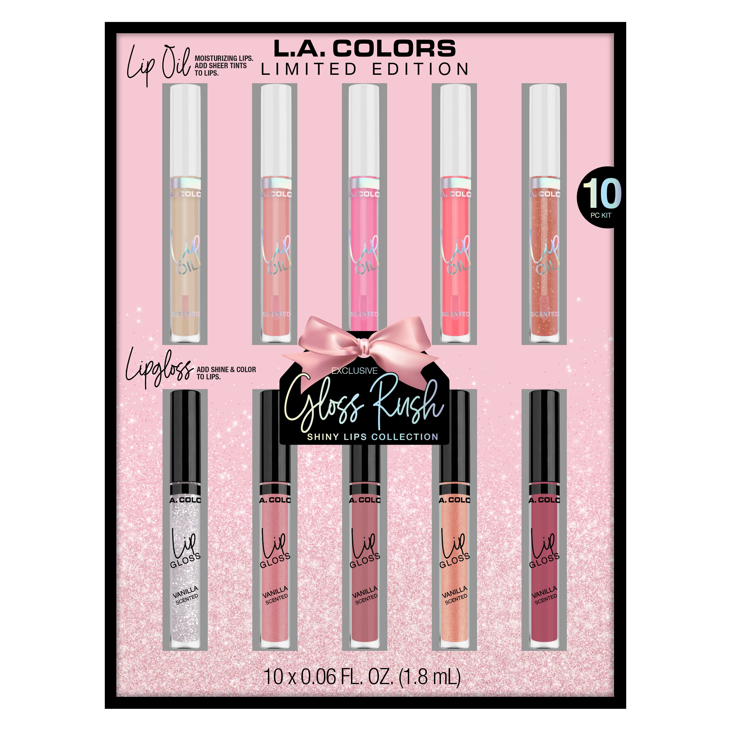 L.A. COLORS Lipgloss, Gloss Rush Gift Set, 10 pc 