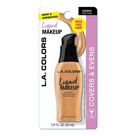 (2 Pack) L.A. Colors Liquid Makeup, BLM284 Deep Beige, 1.11 fl oz (2 pack)