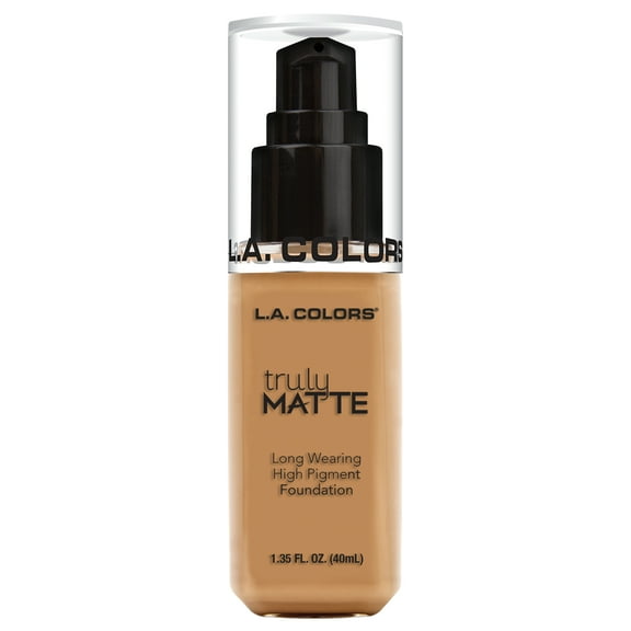 L.A. COLORS Liquid Truly Matte Foundation, Warm Honey, 1.35 fl oz