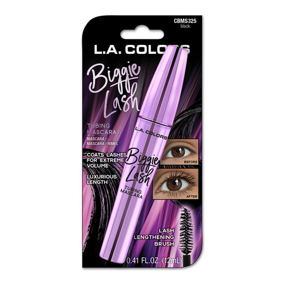 L.A. COLORS Mascara Biggie Lash, Black, 0.41 fl oz