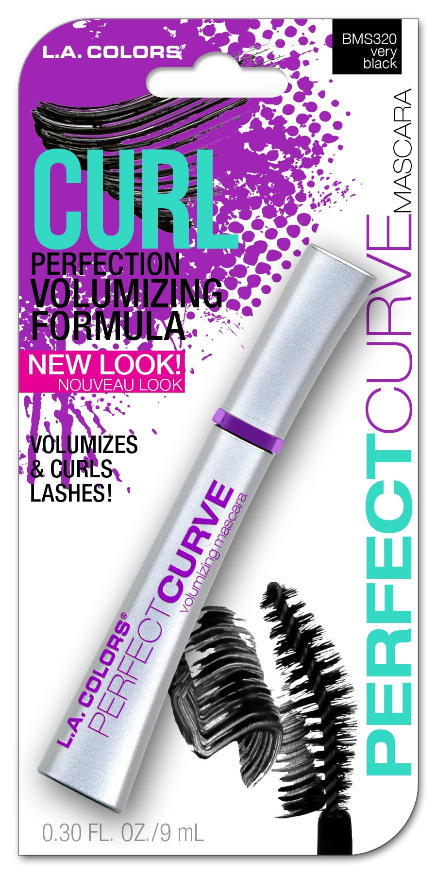 L.A. COLORS Mascara Perfect Curl, Black, 0.30 fl oz