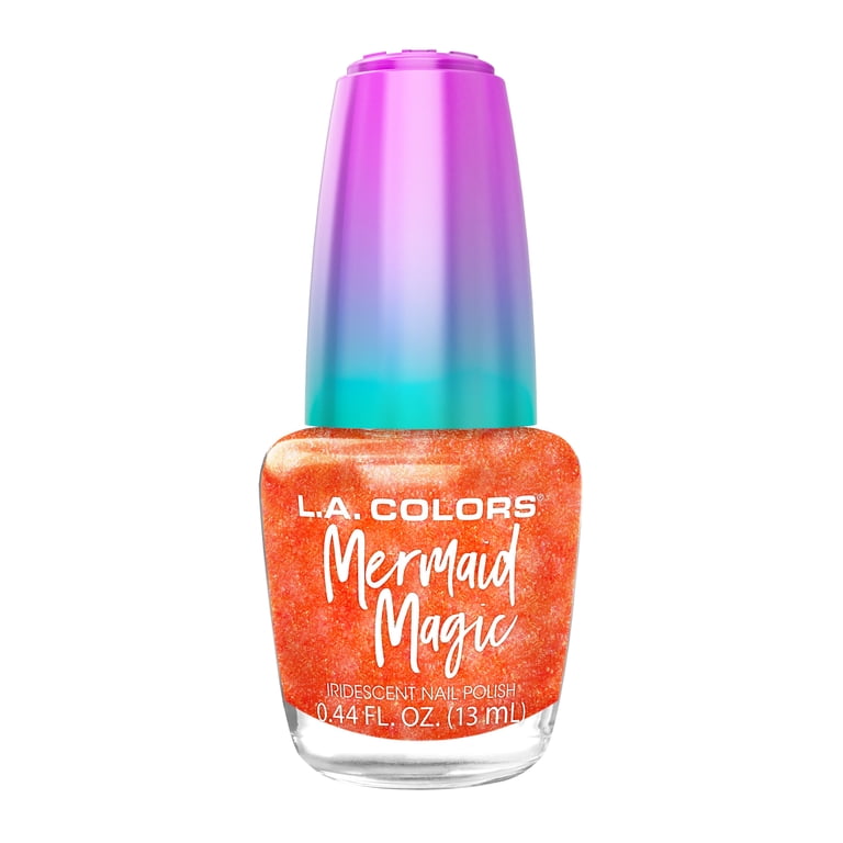 L.A. COLORS Mermaid Magic Fingernail Glitter Nail Polish, Sunset
