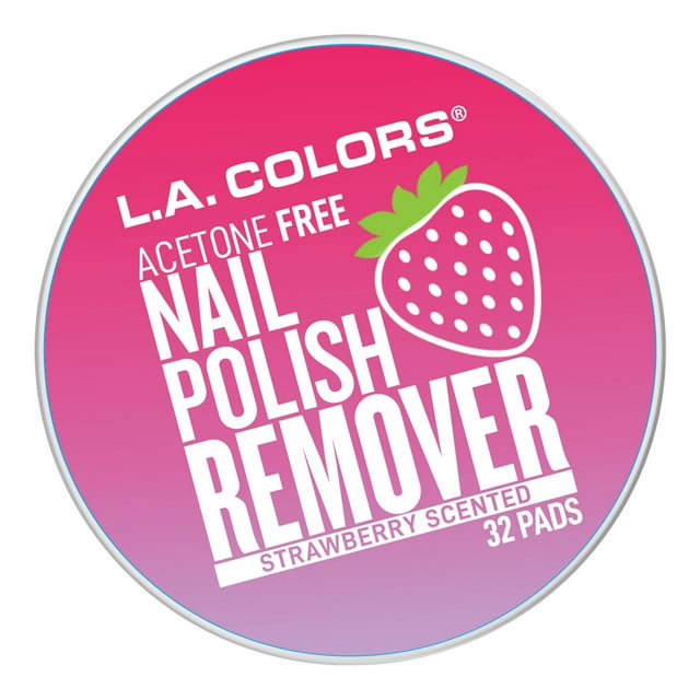 L.A. COLORS Nail Polish Remover Pads, Strawberry, 32 Pieces