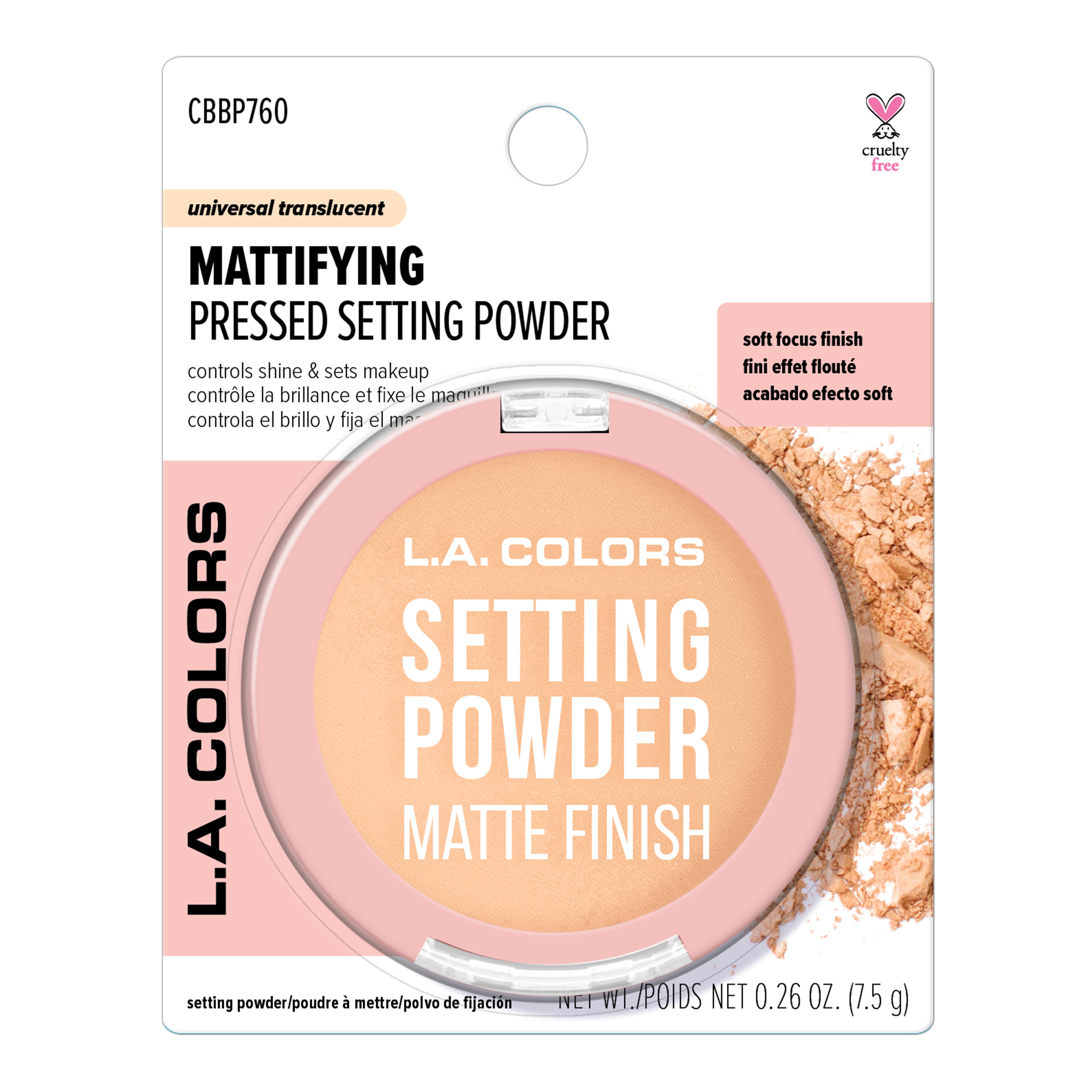 L.A. COLORS Setting Powder, Mirror & Puff included, Translucent, 0.28 oz