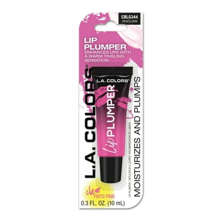 L.A. COLORS Sheer Pink Nourishing & Hydrating Glossy Lip Plumper, Clearly Pink, 0.30 fl oz