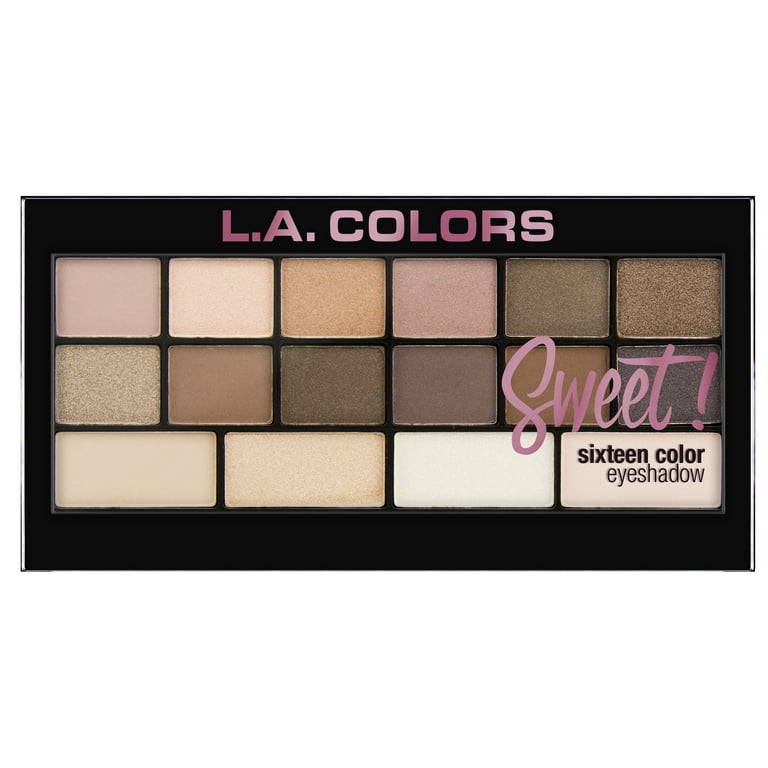 L.A. COLORS Sweet 16 Eyeshadow Palette with 16 Vibrant Matte and