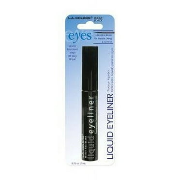 L.A. COLORS Thin Tip, Smudge-Proof Matte Black Liquid Eyeliner, Black