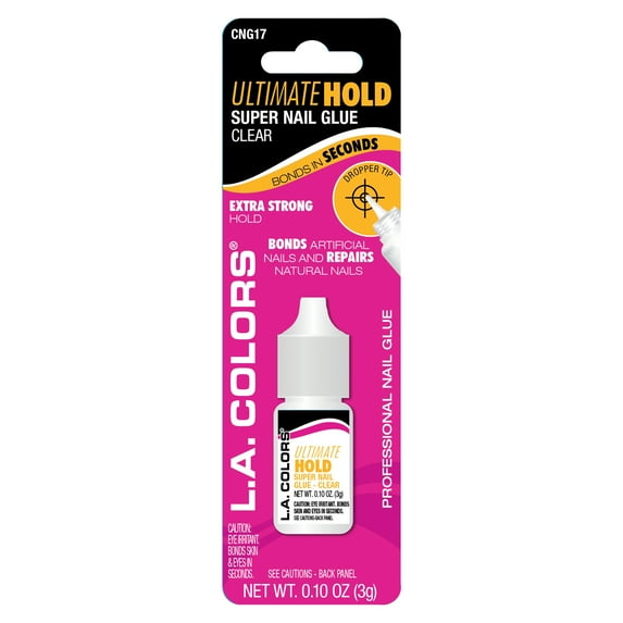 L.A. COLORS Ultimate Hold Precision Tip Super Nail Glue, Clear - 2 Pack
