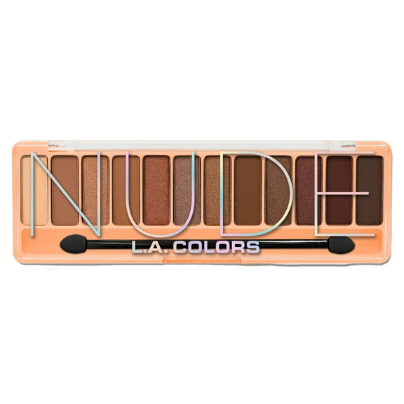 L.A. COLORS Color Vibe 12 Color Eyeshadow Palette, Ultra-Buttery & Vibrant, Nude, 0.30 oz