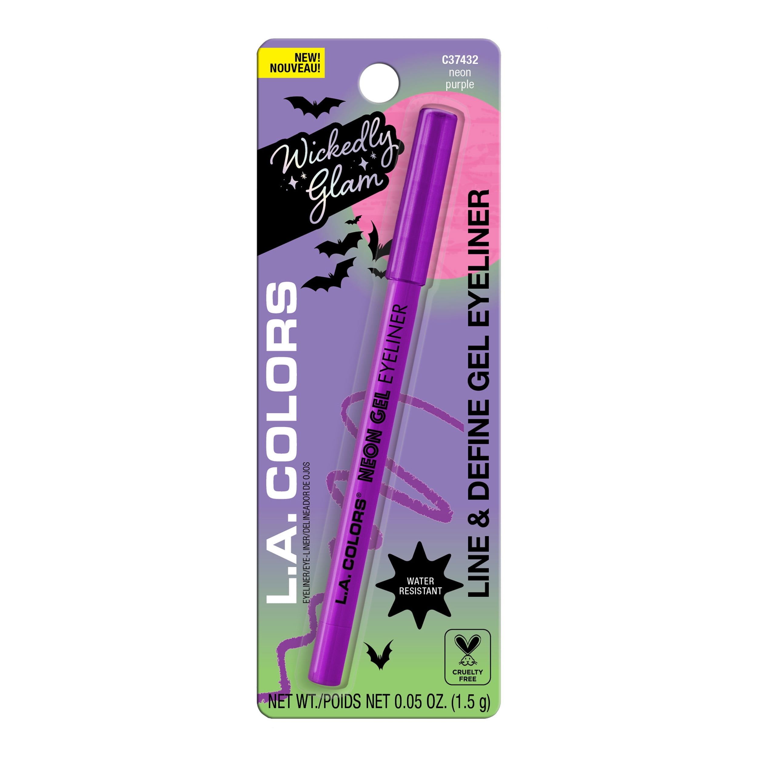 L.A. COLORS WICKED LONG WEARING & DEFINING, NEON PURPLE, GEL