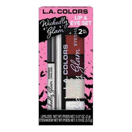 L.A. COLORS Wickedly Glam, Lip Gloss & Eyeshadow set, Longwearing, Purple, 2 Piece Set