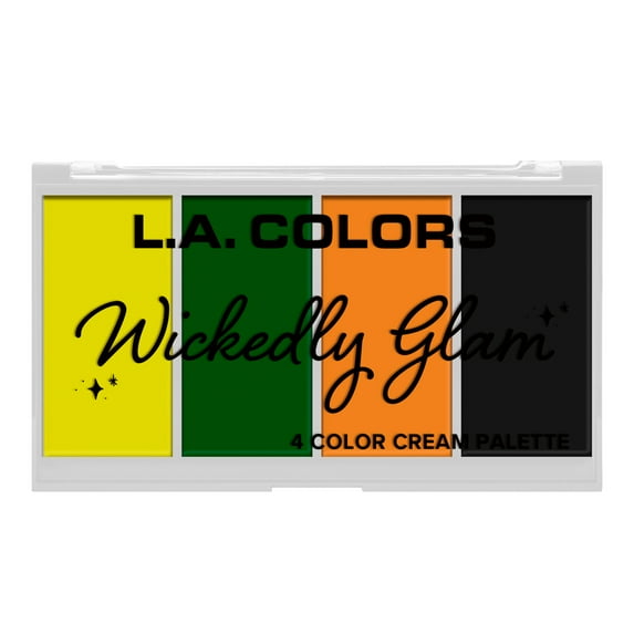 L.A. COLORS Wickedly Glam, Multi-Use 4 Color Cream Palette, Face & Eye, Brigh, 0.35 OZ