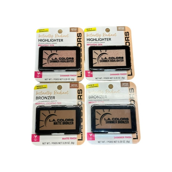 L.A. Colors Bronzer & Highlighters .28 oz ( 4 pack )