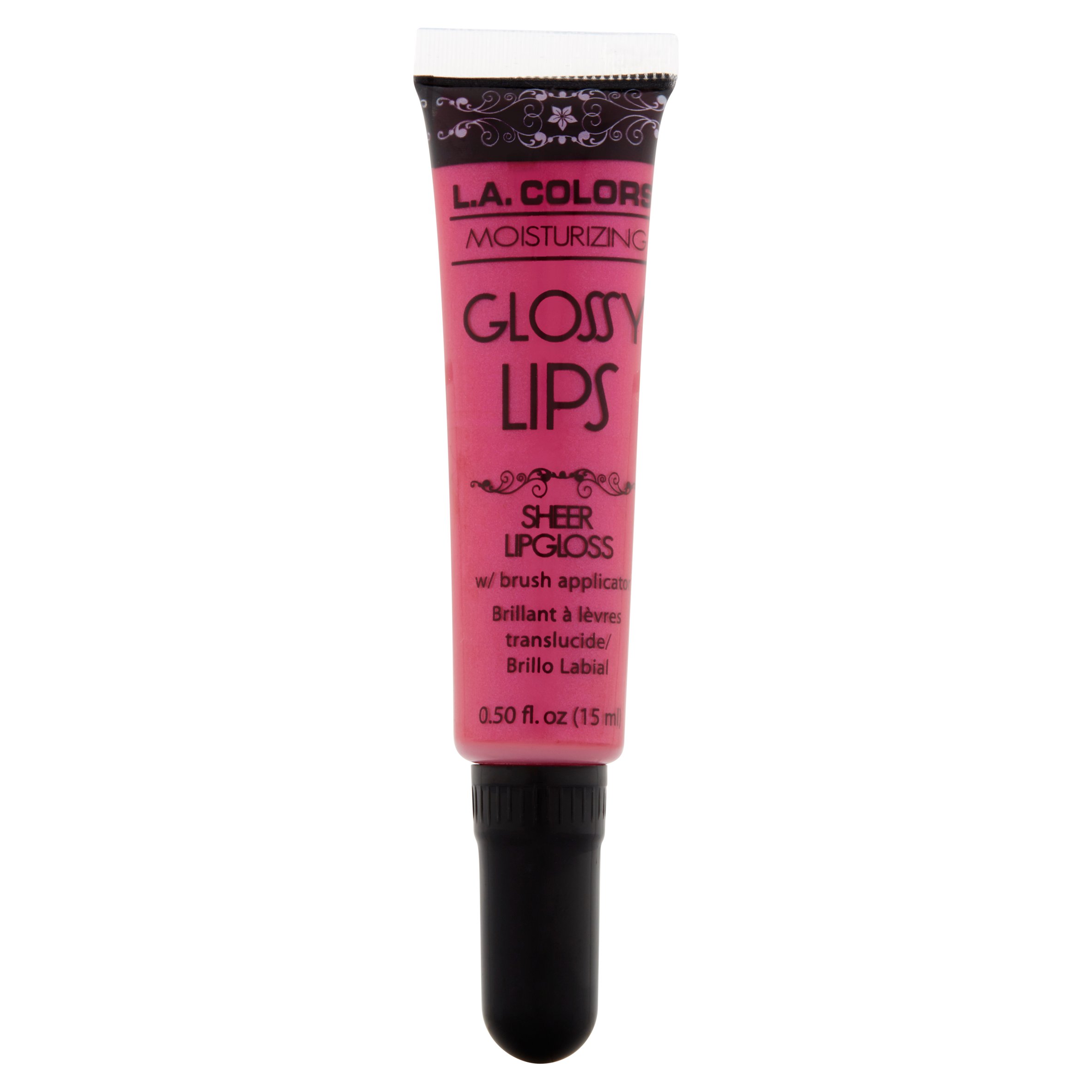L.A. Colors Glossy Lips Sheer Lipgloss, Wild Melon, 0.5 fl oz