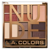 L.A. Colors Pigmented 10-Color, Color Block Eyeshadow Palette, Nude