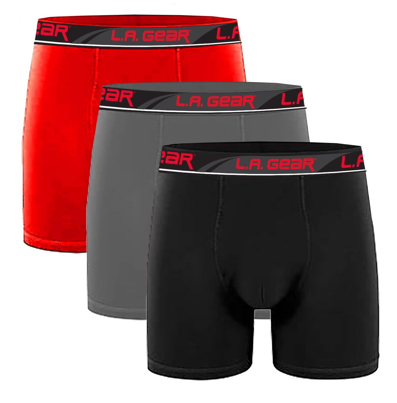 LA Gear Mens Athletic Underwear, 5-Pack Cotton Stretch Performance Boxer  Briefs