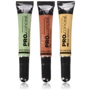 L.A. Girl Pro Conceal Set Orange, Yellow, Green Correctors, Bundle of 3 LAX-GC990+GC991+GC992-B