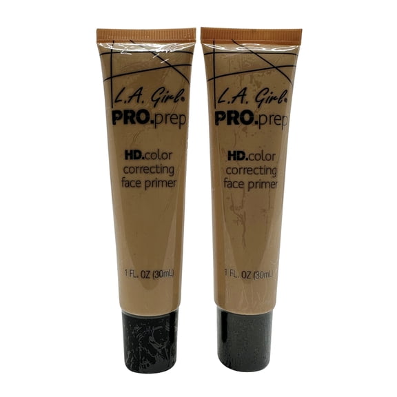 L.A. Girl Pro Prep HD Color Correcting Face Primer GFP911 Yellow 1 oz Set of 2