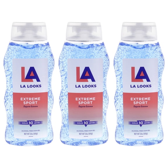 L.A. Looks Extreme Sport Hold 10 Plus Level Hair Gel - Pack of 3 , 20 oz Gel