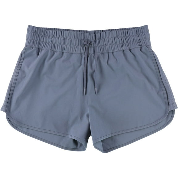 L.A.M. Womens Tegla Athletic Workout Shorts, Blue, Small
