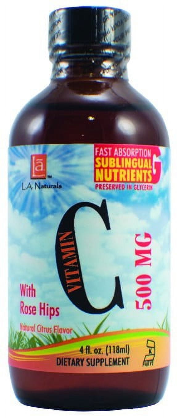 L A Naturals Liquid Vitamin C 500mg, 4 Oz