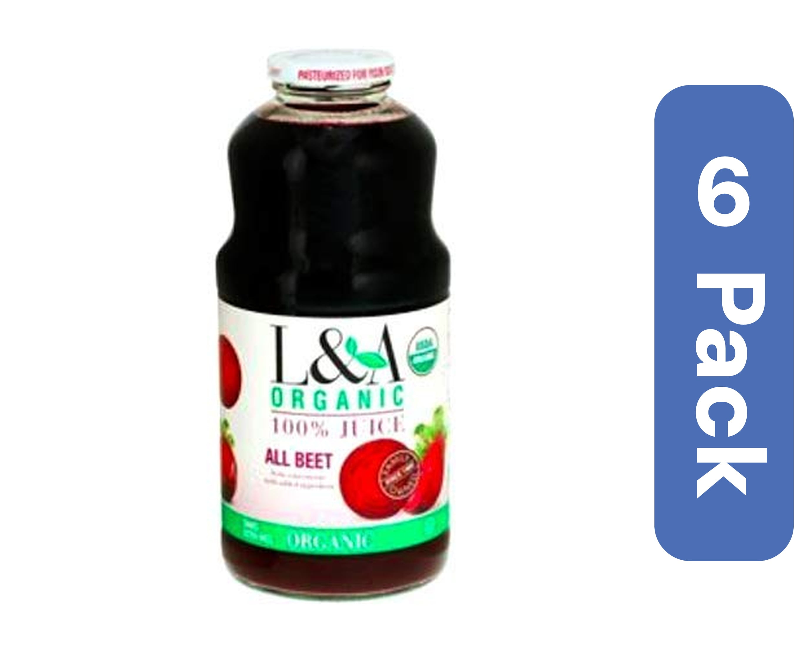 L & A Organic Beet Juice 32 fl oz (Pack Of 6)