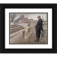 thumbnail image 1 of L.A. Ring 18x15 Black Ornate Wood Framed Double Matted Museum Art Print Titled - Waiting for the Train. Level Crossing by Roskilde Highway (1914), 1 of 5