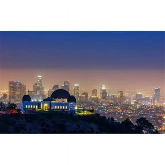 L.A. Skyline with Griffith Observatory Poster Print by Toby Harriman Visuals - 12 x 18 - Small