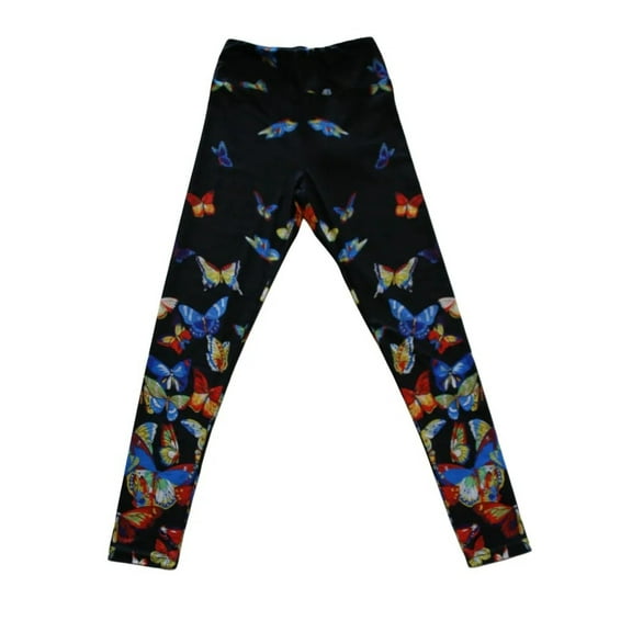 L A Soul Women's Multicolor Butterfly Design High Rise Leggings Size Small