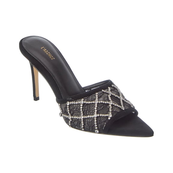 L’AGENCE Fernande Suede & Lace Sandal, 7, Black