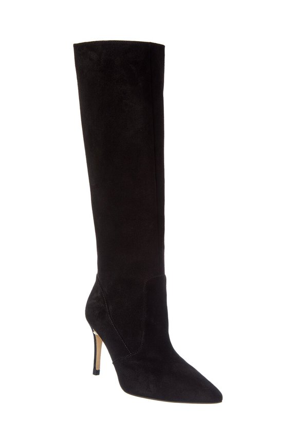 Lena Knee High Suede Boot, 39.5, Black