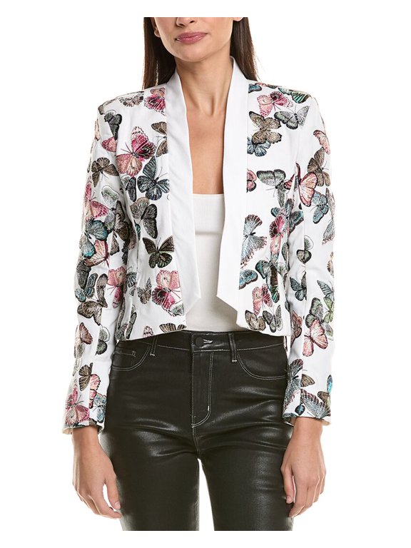L’AGENCE womens Ace Embroidered Jacket, 00, White